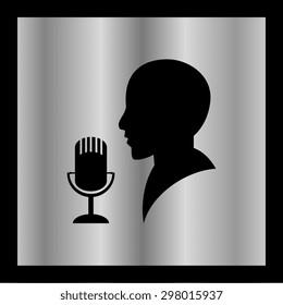 microphone and man icon, vector illustration