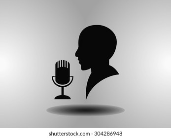 microphone and man icon, vector illustration