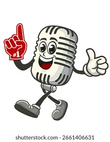 microphone mascot cartoon in vector