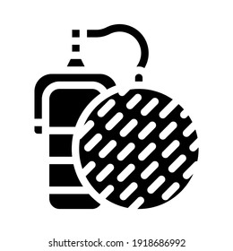 micrófono con vector de icono de malla glifo. micrófono con señal de malla. símbolo de contorno aislado ilustración negra