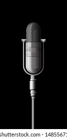 microphone metal on a black background