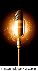 microphone metal on a white background