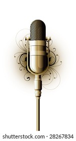 microphone metal on a white background