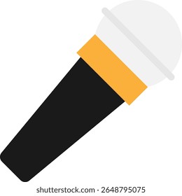  Ilustração plana do vetor do ícone do áudio do microfone
