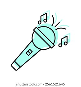 Microphone mic color shadow thinline icon , vector, pixel perfect, illustrator file