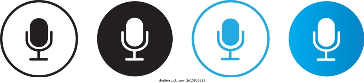 microphone mic icon. Different microphone collection. simple flat icon vector illustration

