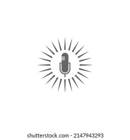 Microphone, mic icon logo design illustration vector