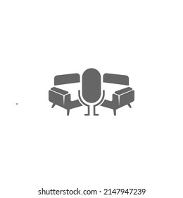 Micrófono, icono de micrófono, logotipo de diseño gráfico vector
