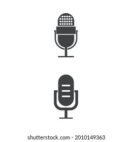 Microphone Mic Icon for Podcast Radio Broadcast for Entertainment Comedian or Sing Logo design inspiration