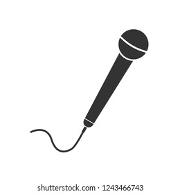 Microphone mic icon. Vector illustration, flat design.