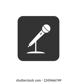 Microphone mic icon. Vector illustration, flat design.
