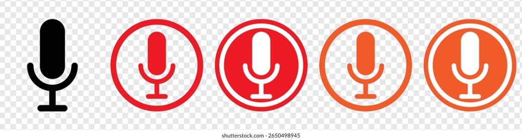 ícone de microfone microfone, Conjunto de ícones de vetor de microfone. Ícones vetoriais de podcast de áudio de microfones. ícone de voz botões de símbolo