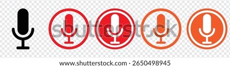 microphone mic icon, Microphone vector icon set. Microphones audio podcast vector icons.  voice icon symbol buttons