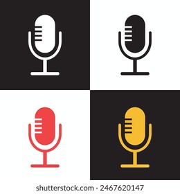 microphone mic icon, voice icon symbol buttons. Vector illustration . EPS 10