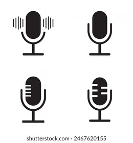 microphone mic icon, voice icon symbol buttons. Vector illustration . EPS 10