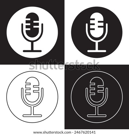 microphone mic icon, voice icon symbol buttons. Vector illustration . EPS 10