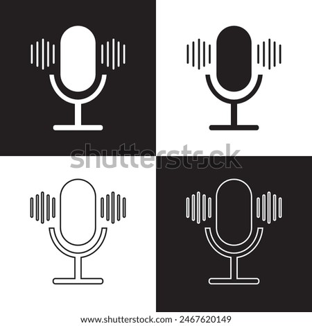 microphone mic icon, voice icon symbol buttons. Vector illustration . EPS 10
