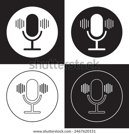 microphone mic icon, voice icon symbol buttons. Vector illustration . EPS 10