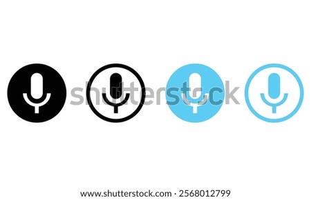 microphone mic icon, voice icon symbol buttons, Voice vector icon, Record. Microphone - recording Studio Symbol.	
