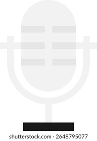  Ilustração plana do vetor do ícone da gravação do microfone