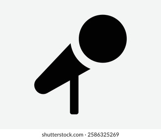 Microphone Mic Speaker Speak Announce Announcement Public Speaking Mike Shape Icon Black White Symbol Sign Graphic Illustration Vector