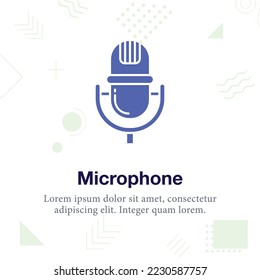 Micrófono, icono de ilustración de vector de micrófono