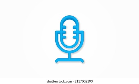 Microphone, mic, voice studio realistic icon. 3d vector illustration. Isolated line color pictogram. Transparent shadows