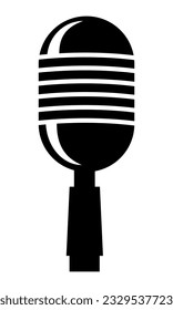 Microphone. Microphones black icon. Vector clipart isolated on white background.
