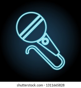 microphone, mike, mouthpiece neon icon. Simple thin line, outline vector of web, minimalistic icons for UI and UX, website or mobile application