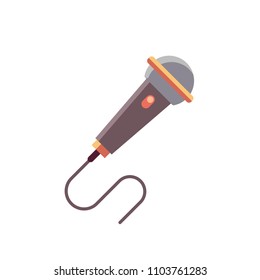 Microphone Minimal Flat Icon Design Vector Illustration