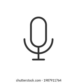 Icono de línea mínima del micrófono. Diseño de símbolo de trazo web. Señal de micrófono aislado en un fondo blanco. Icono de línea Premium.