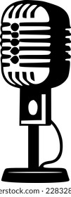 Microphone | Minimalist and Simple Silhouette - Vector illustration