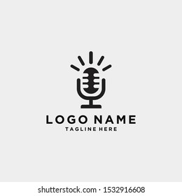 Microphone and Money Coins for Business Podcast Logo design vector