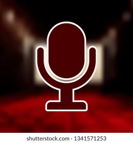 Microphone mono color icon . Simple thin line, outline vector of Cinema icons for UI and UX, website or mobile application