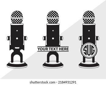 Microphone Monogram SVG Printable Vector Illustration