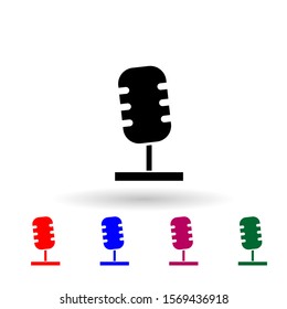 Microphone multi color icon. Simple glyph, flat vector of music instrument icons for ui and ux, website or mobile application