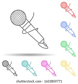icono de estilo multicolor del micrófono. Línea delgada simple, contorno vectorial de iconos de medios para ui y ux, sitio web o aplicación móvil