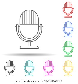 microphone multi color style icon. Simple thin line, outline vector of media icons for ui and ux, website or mobile application