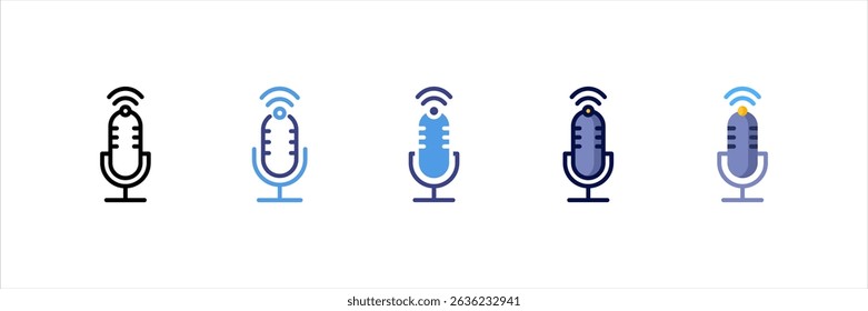 Microphone Multi Style Icon Set