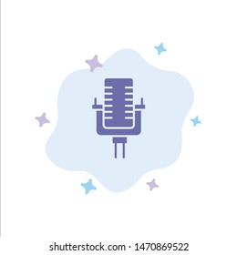 Microphone, Multimedia, Record, Song Blue Icon on Abstract Cloud Background. Vector Icon Template background