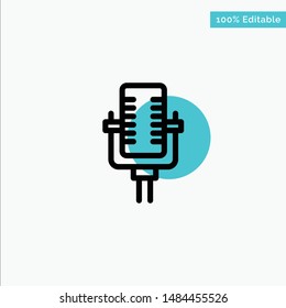 Microphone, Multimedia, Record, Song turquoise highlight circle point Vector icon. Vector Icon Template background