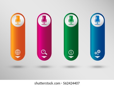 Microphone multimedia signs symbol and infographic design template, Ã?Â�an be used for workflow layout, web design.