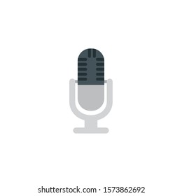 microphone music flat style icon vector illustration design