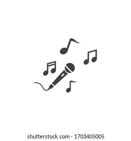 microphone music logo vector template