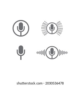 Microphone music logo vector template