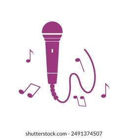 microphone music logo vector template