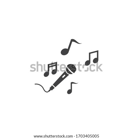 microphone music logo vector template