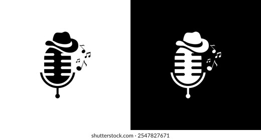 microphone and music vector logo