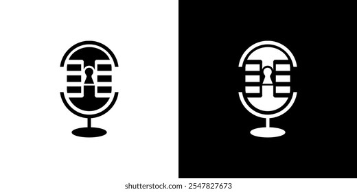 microphone and music vector logo