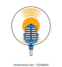 microphone music vinyl disk vintage cartoon